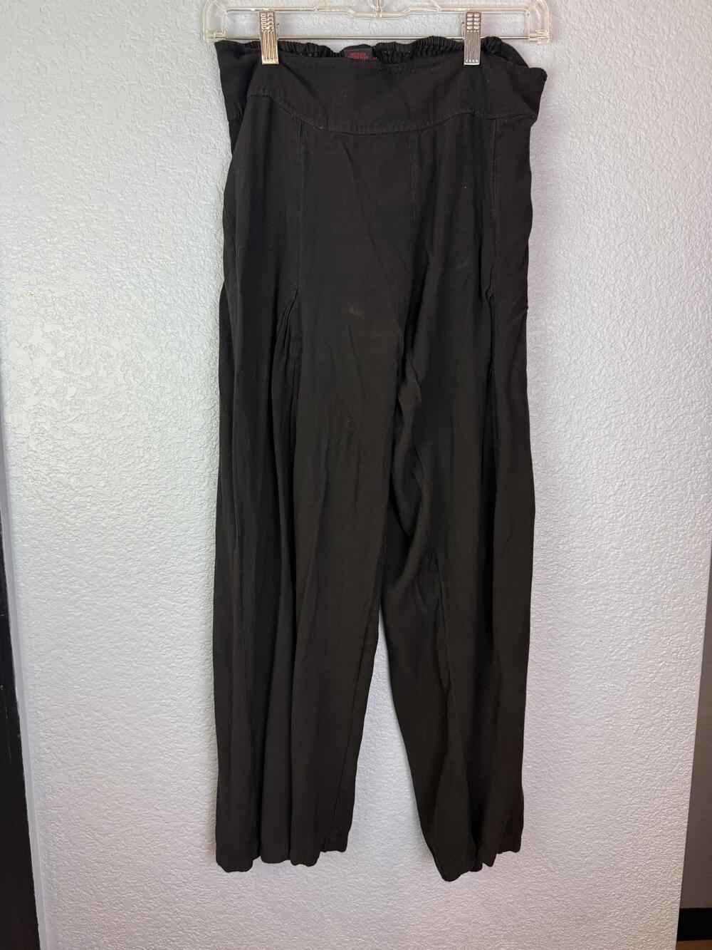 Aller Simplement Pants Womens Small Medium Black Wide Leg Boho Rayon India Comfy